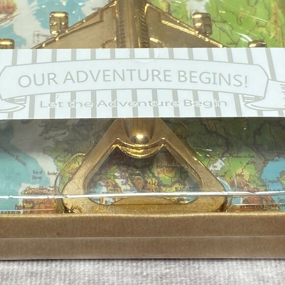 Our Adventure Begins! Airplane Gold Bottle Opener - Let The Adventures Begin - Picture 2 of 5